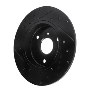 Smart Fortwo Brake Rotor (1) - Front Right - R1 Concepts - Drilled & Slotted - Black - `05-`16